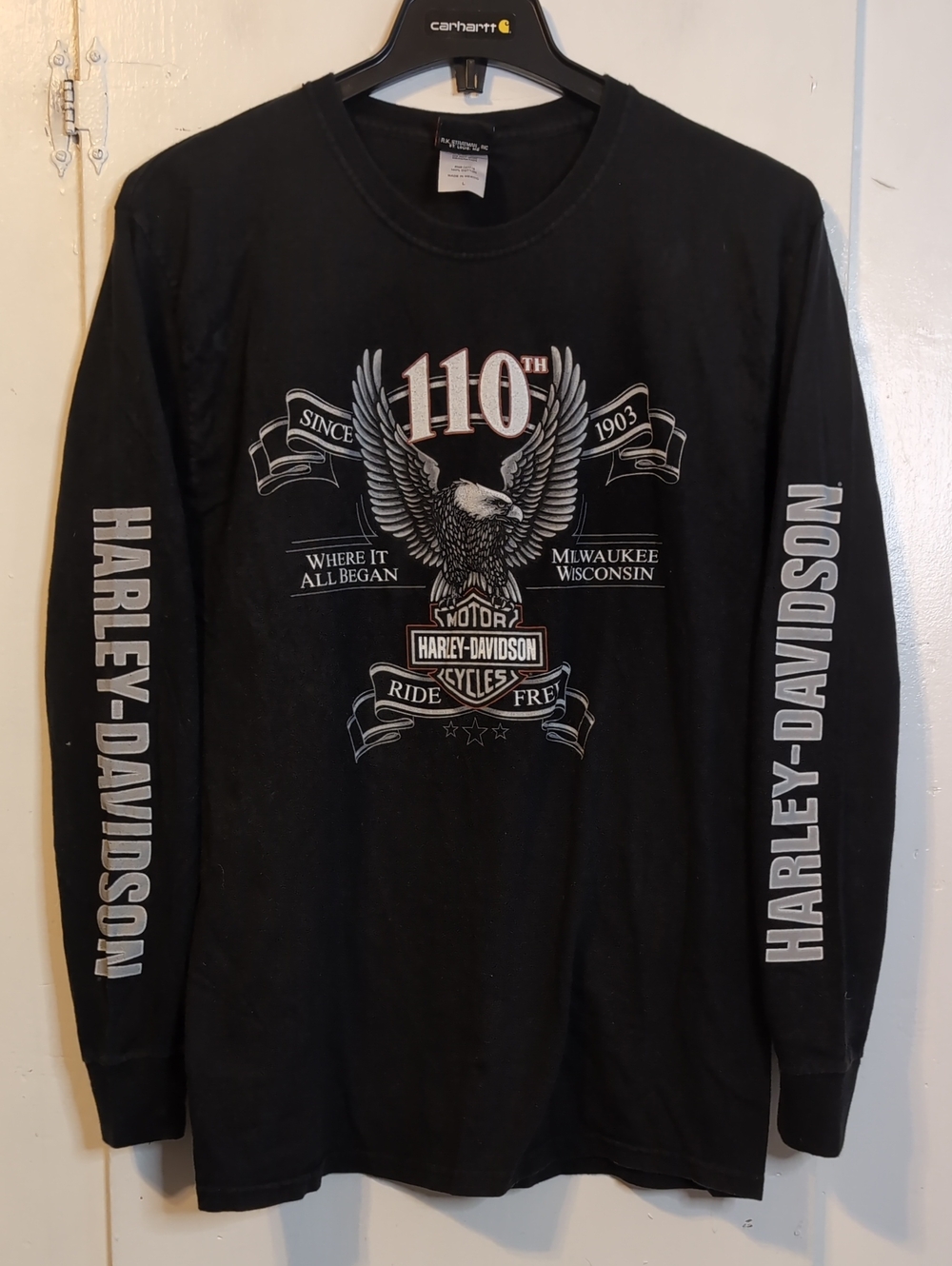 Harley Davidson Marquette, MI long sleeve tee mens XL
